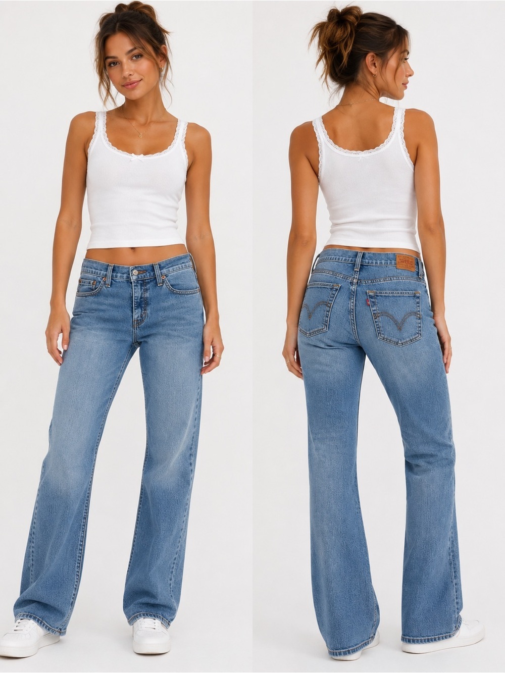 Levi’s 440 Classic Bootcut Jeans Women’s Size 10 Short Medium Wash Stretch Denim - Picture 2 of 6